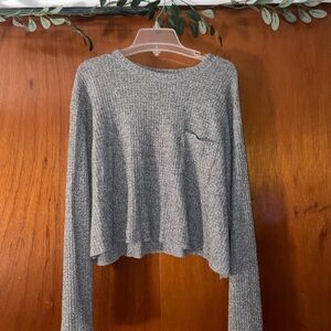Wild Fable Heather Gray Ribbed Crop Top